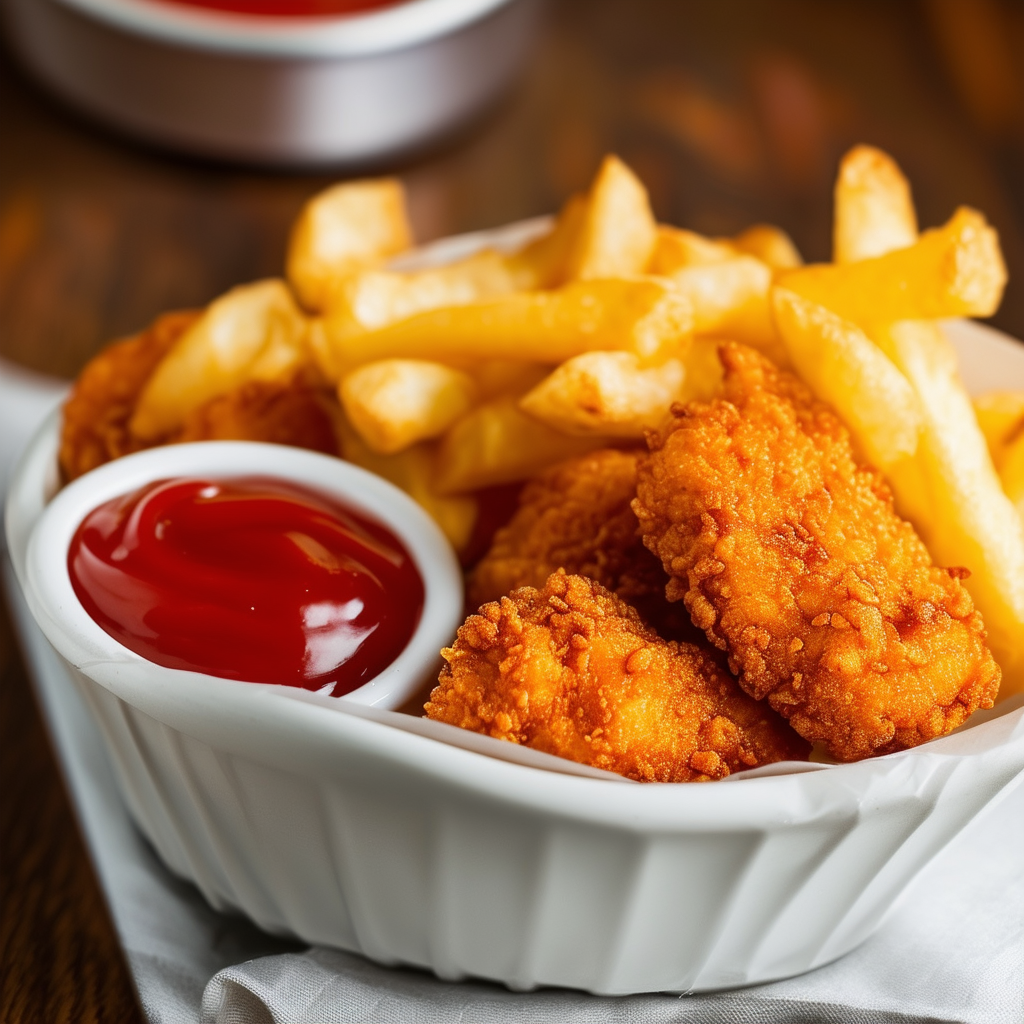 Chicken Nuggets mit Pommes