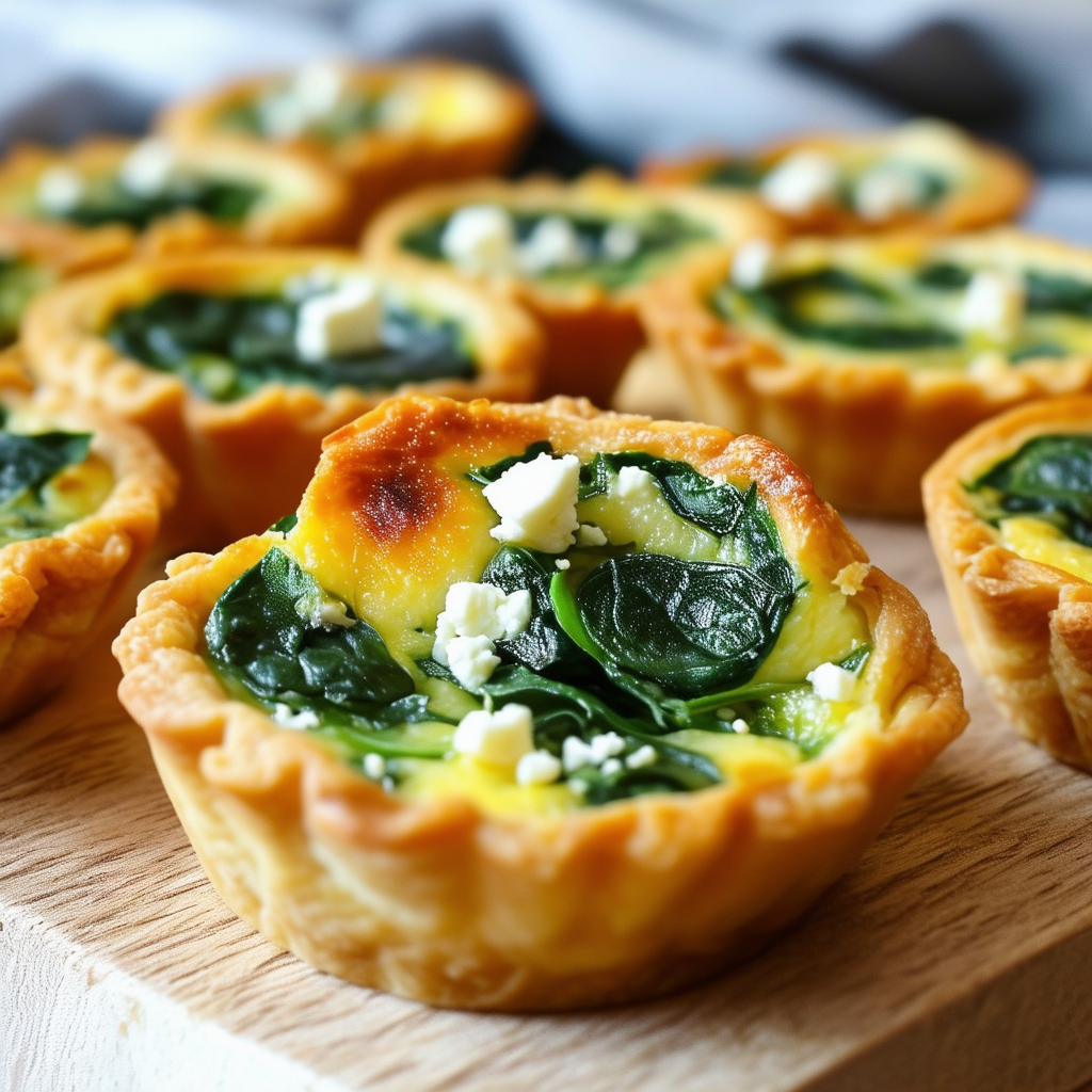 Mini-Quiches mit Spinat und Feta